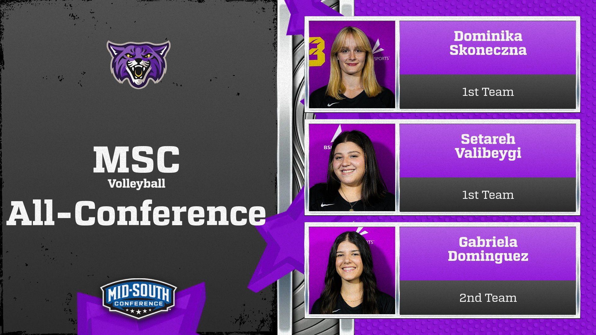 Mid-South Conference Women’s Volleyball Season Awards Announced